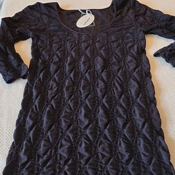 Tees by Tina Neena Groove Black Long Sleeve Stretch‎ Sz. OS Tunic - Picture 5 of 11